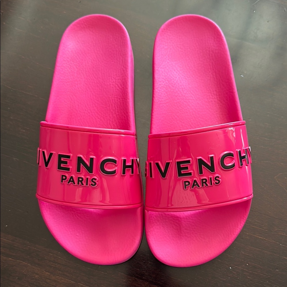 Givenchy Fuchsia Slides with Logo